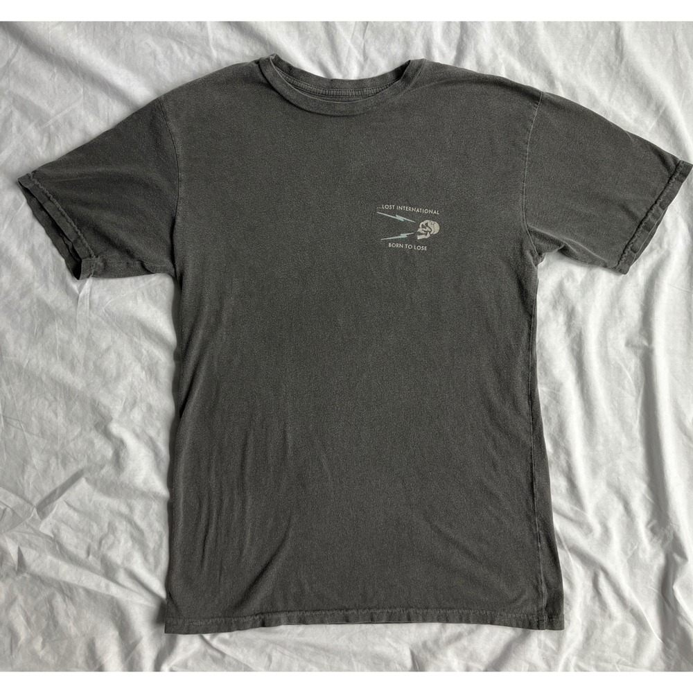 Lost International Born to Lose Skull Graphic T-Shirt Charcoal Gray Mens Small - Picture 3 of 7